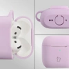 Silikonowe etui z karabińczykiem Bizon Case Headphone Silicone do AirPods 4, lawendowe