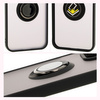Etui z uchwytem na palec Bizon Case Hybrid Ring do Honor 200 Lite, przydymione z czarną ramką