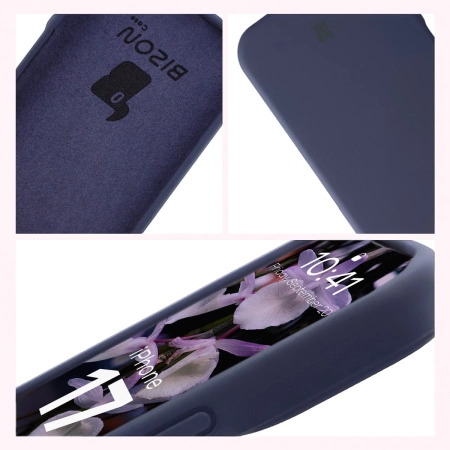 Silikonowe etui Bizon Soft Case do iPhone 17, ciemnoniebieskie