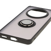 Etui z uchwytem na palec Bizon Case Hybrid Ring do Honor Magic7 Lite, przydymione z czarną ramką