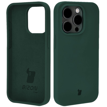 Etui silikonowe do Apple iPhone 15 Pro Bizon Soft Case, ciemnozielone