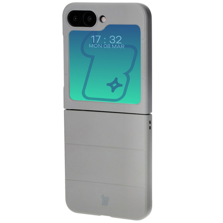 Pancerne etui Bizon Case Tur do Galaxy Z Flip6, jasnoszare