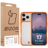 Etui Bizon Case Angelo do iPhone 17 Pro Max, półprzezroczyste z pomarańczową ramką