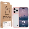 Etui Bizon Case Angelo do iPhone 17 Pro, półprzezroczyste z jasnoróżową ramką