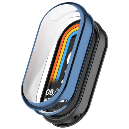 Etui z osłoną ekranu Bizon Case Watch Felipe do Xiaomi Smart Band 10, niebieskie