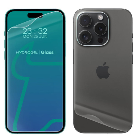 Folia hydrożelowa na tył i przód Bizon Glass Hydrogel Pack do iPhone 15  Pro