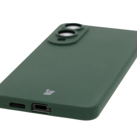 Silikonowe etui Bizon Soft Case do Galaxy S25 Edge, ciemnozielone