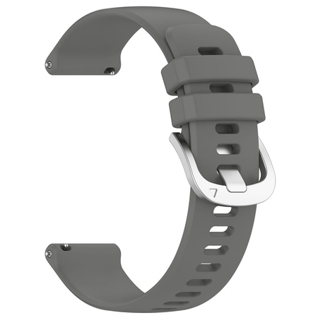 Pasek silikonowy do smartwatcha, Bizon Strap Watch Silicone Pro T, Quick Release 20 mm, szary