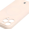 Etui silikonowe z pierścieniem magnetycznym Bizon Case Silicone Magnetic do iPhone 13 Pro Max, beżowe
