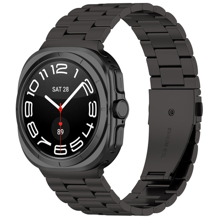 Pasek ze stali nierdzewnej Bizon Strap Watch Aura do Galaxy Watch Ultra 2 / 1, czarny