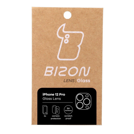 Szkło na aparat Bizon Glass Silk Lens dla iPhone 12 Pro, 2 sztuki