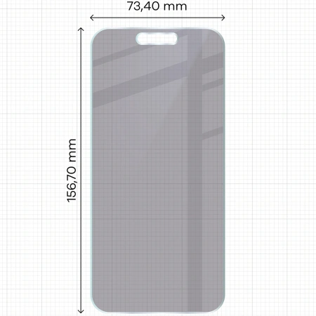 Prywatyzujące szkło hybrydowe Bizon Glass Mule Shadow do iPhone 16 Plus, matowe