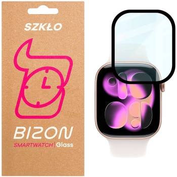 Szkło hybrydowe Bizon Glass Watch Edge Hybrid dla Apple Watch 11 / 10 (46 mm), czarne