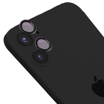 Szkło na aparat z aplikatorem Bizon Glass Snap Lens do iPhone 12 / 12 Mini / 11, 1 zestaw, czarna ramka