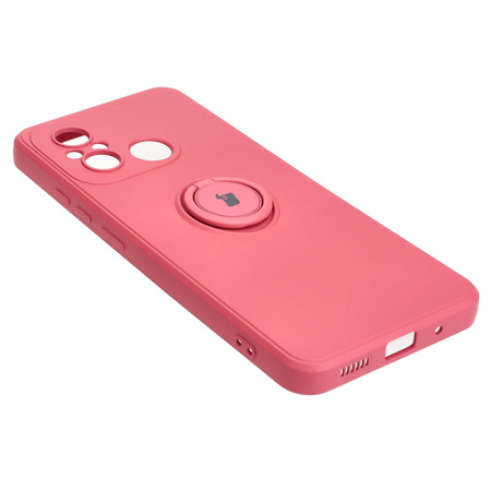 Etui Bizon Case Silicone Ring Sq do Xiaomi Redmi 12C, brudny róż