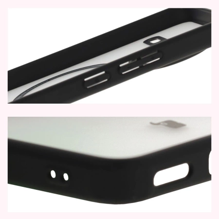 Etui z pierścieniem magnetycznym Bizon Case MatteO do Xiaomi Poco F7 Ultra, przydymione-czarne