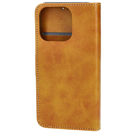 Etui z klapką Bizon Case Pocket do iPhone 15 Pro, brązowe