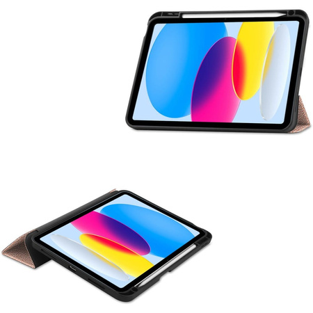 Etui Bizon Case Tab Lizard do Apple iPad 10 10.9 2022, różowozłote