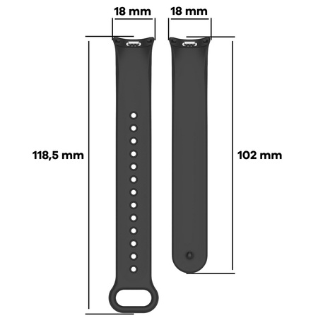 Silikonowy pasek Bizon Strap Watch Dots do Xiaomi Smart Band 10 / 9 / 9 NFC / 8, ciemnoszary