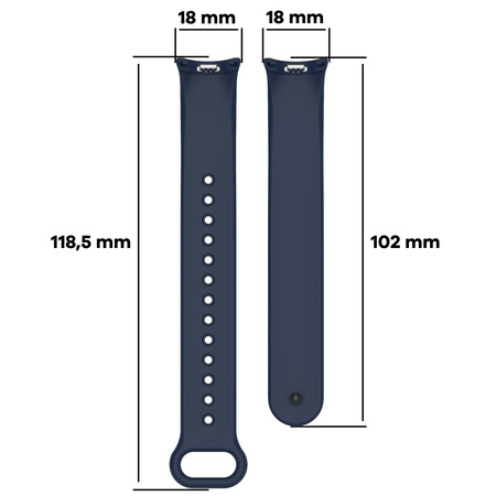 Silikonowy pasek Bizon Strap Watch Dots do Xiaomi Smart Band 10 / 9 / 9 NFC / 8, granatowy