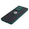 Etui z uchwytem na palec Bizon Case Hybrid Ring do Xiaomi Redmi Note 12 Pro 5G, przydymione z ciemnozieloną ramką