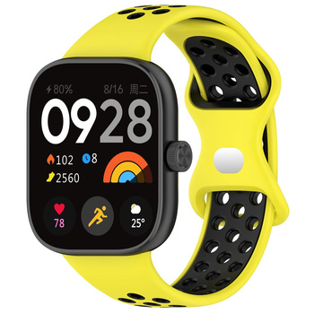 Pasek Bizon Strap Watch Octo do Xiaomi Redmi Watch 4/Xiaomi Band 8 Pro, żółto-czarny