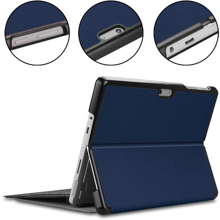 Etui Bizon Case Tab Croc do Microsoft Surface Go 3 / Go 2 / Go, granatowe