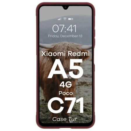 Pancerne etui Bizon Case Tur do Xiaomi Redmi A5 4G / POCO C71 4G, burgundowe