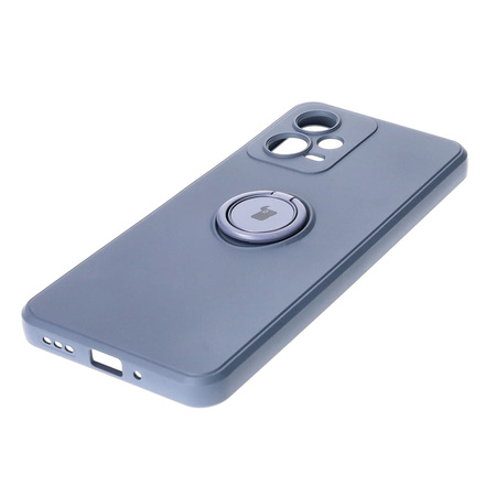 Etui Bizon Case Silicone Ring Sq do Xiaomi Redmi Note 12 5G/Poco X5, szare