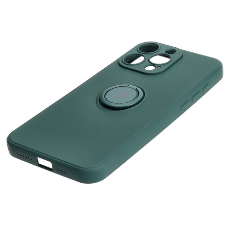 Etui Bizon Case Silicone Ring Sq do iPhone 15 Pro Max, ciemnozielone
