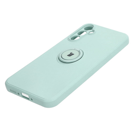 Etui Bizon Case Silicone Ring Sq do Galaxy A34 5G, turkusowe