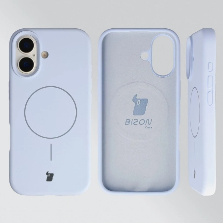 Silikonowe etui z pierścieniem magnetycznym Bizon Soft Case Magnetic do iPhone 17, błękitne