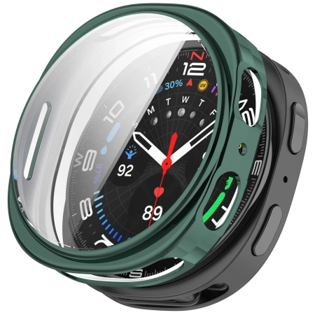 Etui z osłoną ekranu Bizon Case Watch Felipe do Galaxy Watch 8 44 mm, zielone