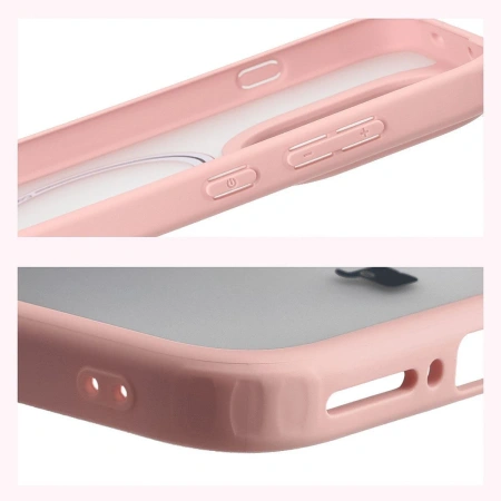 Etui z pierścieniem magnetycznym + szkło hartowane Bizon MatteO Pack do OnePlus 15, przydymione-jasnoróżowe
