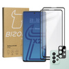 Szkło hartowane Bizon Glass Edge - 2 sztuki + ochrona na obiektyw, Galaxy A73, czarne