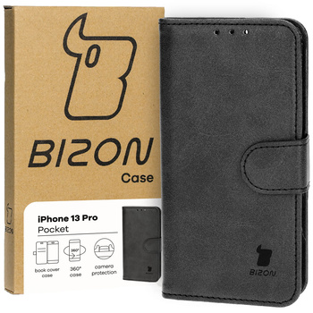Etui z klapką Bizon Case Pocket do iPhone 13 Pro, czarne