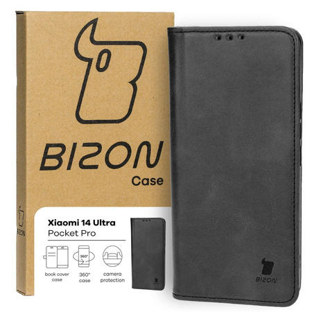 Etui z klapką Bizon Case Pocket Pro do Xiaomi 14 Ultra, czarne