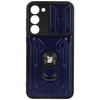 Etui Bizon Case Camshield Card Slot Ring do Galaxy S23 Plus, granatowe