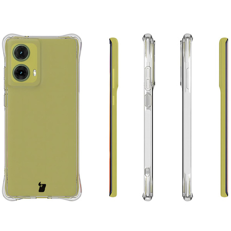 Elastyczne etui + 2x folia na ekran Bizon Case Clear Pack do Motorola Moto G85 5G, przezroczyste