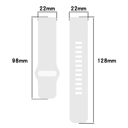 Pasek silikonowy do smartwatcha, Bizon Strap Watch Silicone Pro H, Quick Release 22 mm, biały