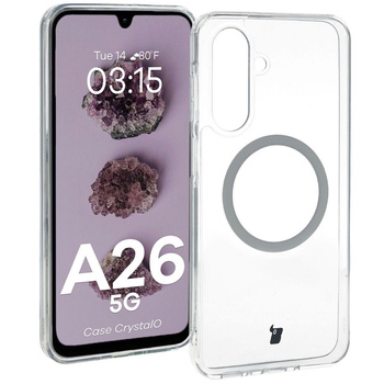 Etui z pierścieniem magnetycznym Bizon Case CrystalO do Galaxy A26 5G, przezroczyste