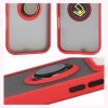 Etui z uchwytem na palec Bizon Case Hybrid Ring do iPhone 17 Pro, przydymione z czerwoną ramką