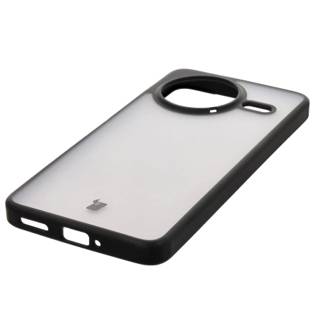 Etui Bizon Case Angelo do Xiaomi Poco F7 Pro, półprzezroczyste z czarną ramką