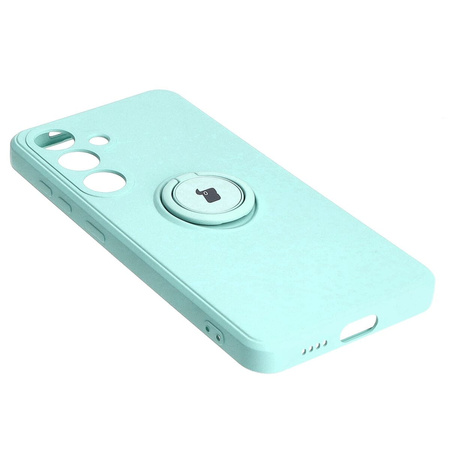 Etui Bizon Case Silicone Ring Sq do Galaxy S24, turkusowe