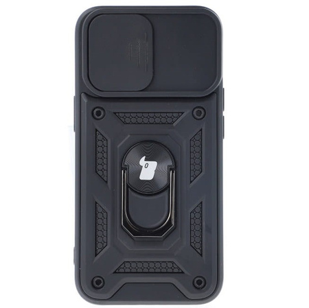 Etui Bizon Case CamShield Ring do iPhone 13 Pro, czarne
