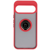 Etui z uchwytem na palec Bizon Case Hybrid Ring do Google Pixel 10 / 10 Pro, przydymione z czerwoną ramką