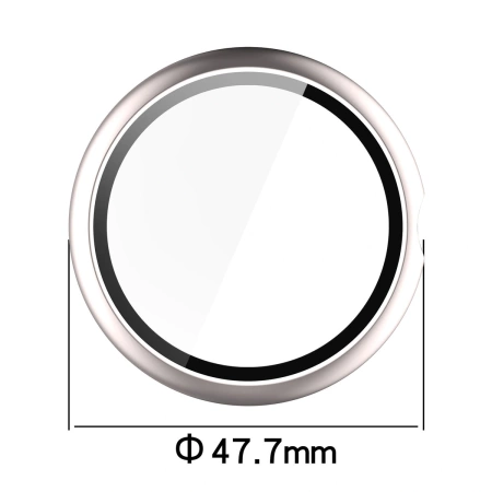 Etui ze szkłem do zegarka Bizon Case+Glass Watch do Google Pixel Watch 4 45 mm, satynowo szampańskie