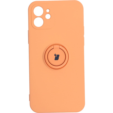 Etui Bizon Case Silicone Ring do iPhone 12, pomarańczowe