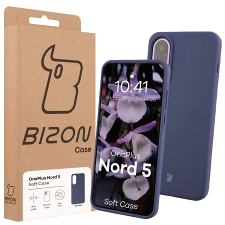 Silikonowe etui Bizon Soft Case do OnePlus Nord 5, ciemnoniebieskie