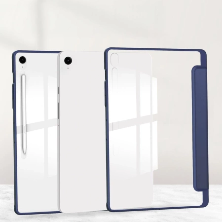 Etui z klapką Bizon Case Tab Clear Matt do Galaxy Tab S10 FE Plus, granatowe